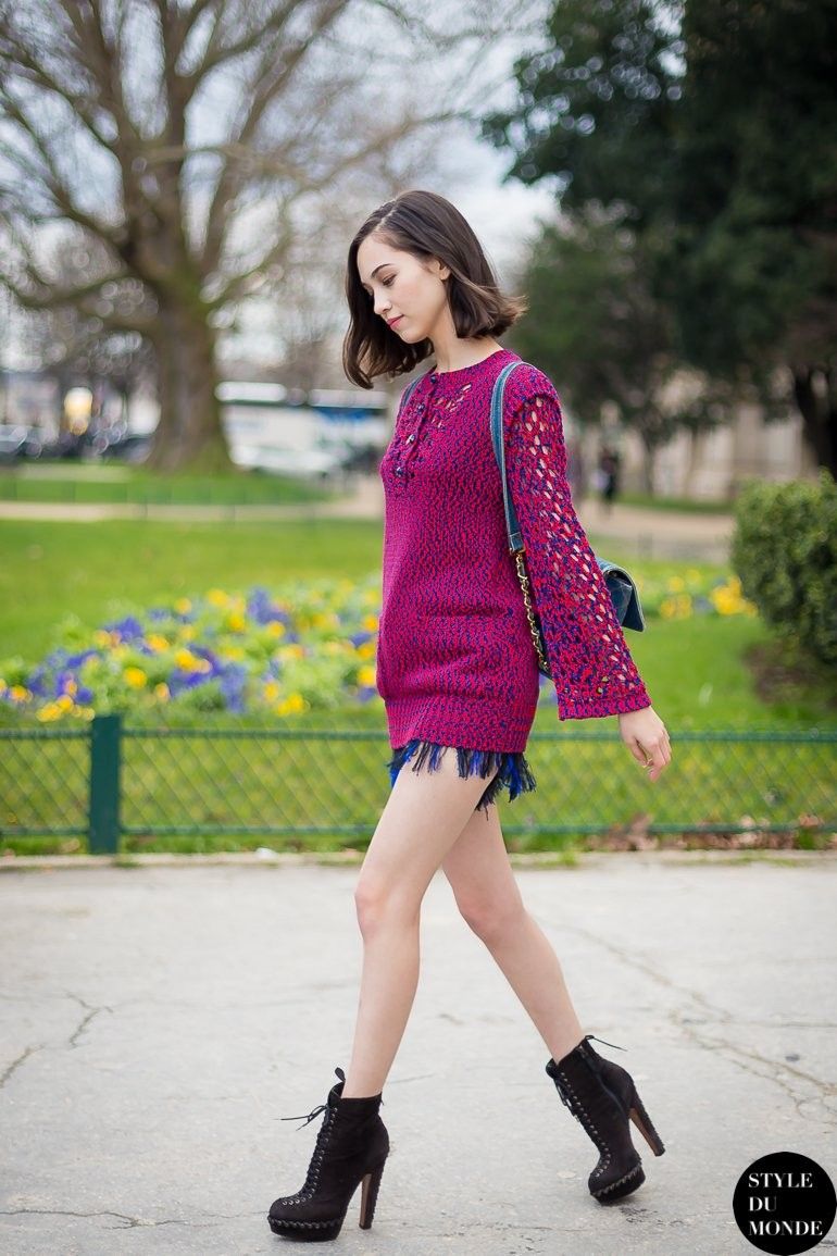 Cardigan & Mini Skirt — Korean Street Style