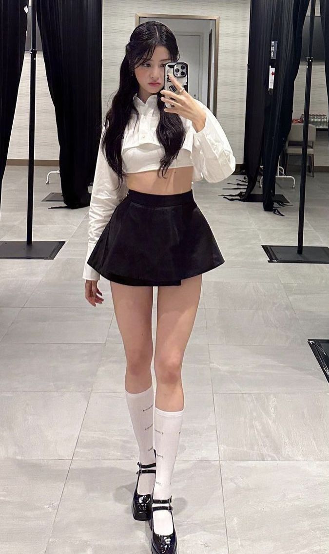 Cardigan & Mini Skirt — Korean Street Style