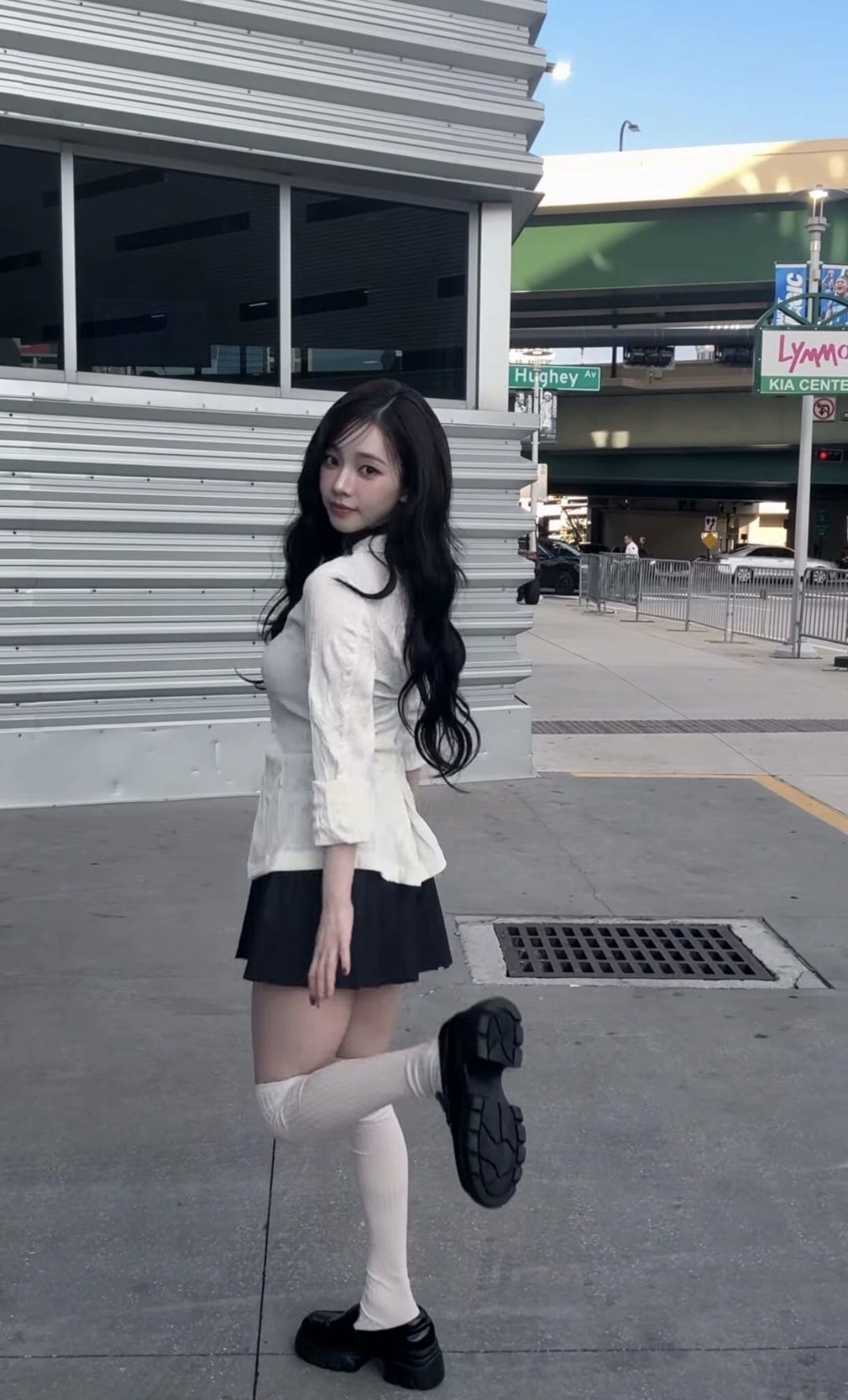 Cardigan & Pleated Skirt — Korean Street Style