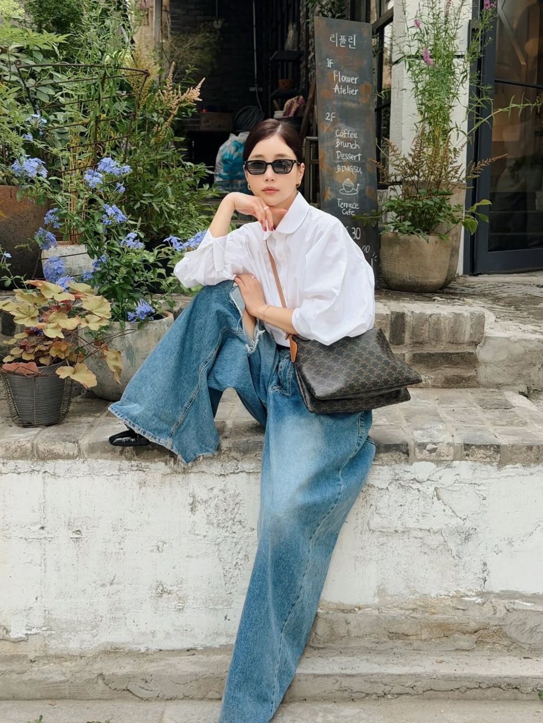 Cardigan & Sweatpants — Korean Street Style