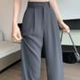 Jaqmine - High Rise Plain Wide Leg Suit Pants (Various Designs)