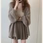 ANORA - Lantern Sleeve Knit Cardigan
