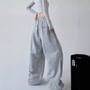 PERKARP - Drawstring Waist Plain Baggy Sweatpants